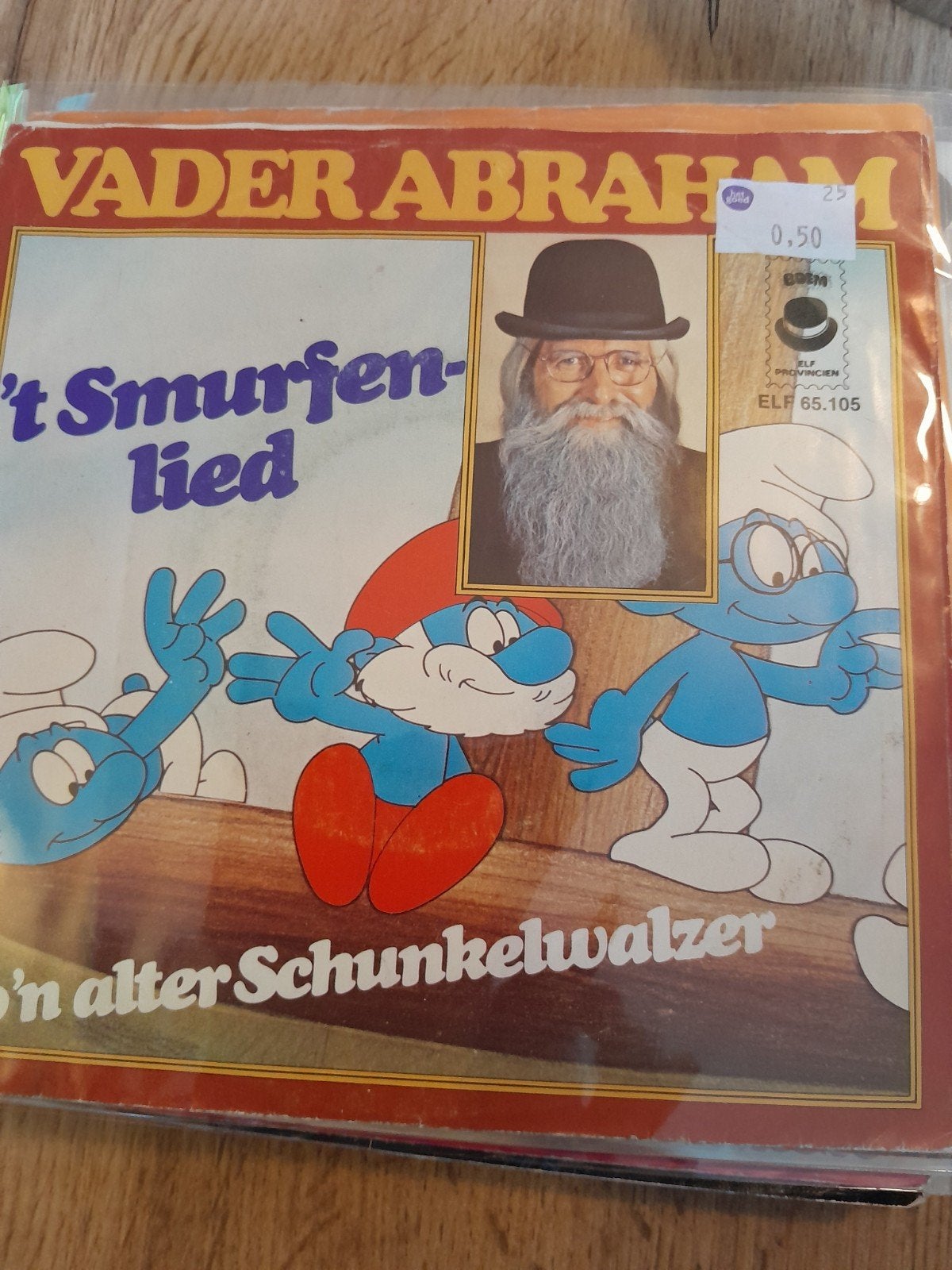 Vader abraham 7inch t smurfen-lied, Ophalen of Verzenden, Zo goed als nieuw, Nederlandstalig