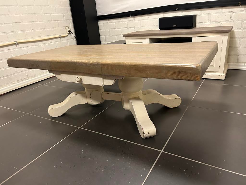 Robuuste salontafel met laden en tv meubel, Ophalen, Gebruikt, 100 tot 150 cm, 50 tot 100 cm