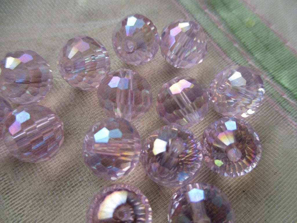 3174/ luxe roze ab tsjechische crystal disco kralen, Ophalen of Verzenden, Nieuw, Kraal