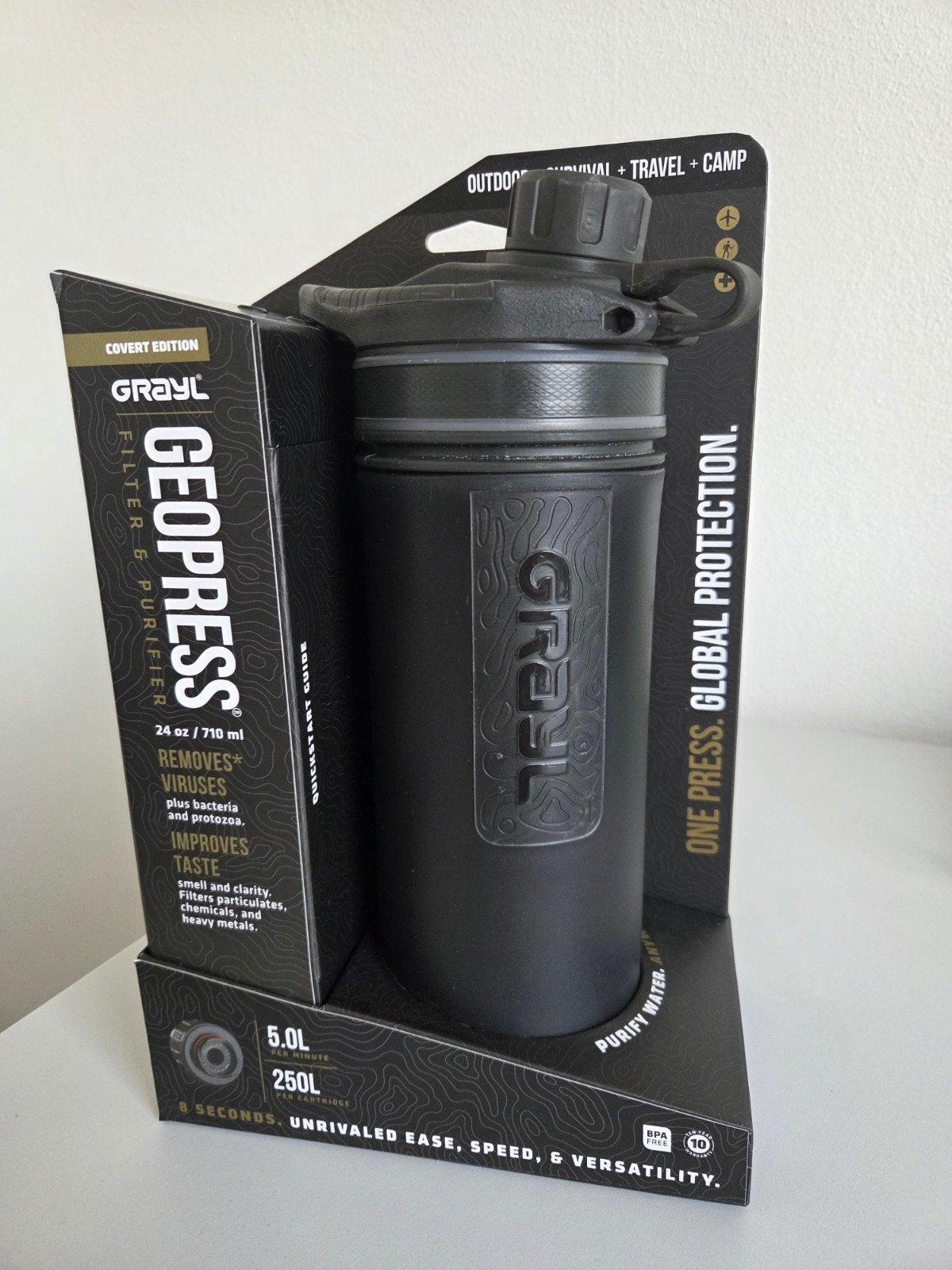 GRAYL GeoPress Waterfilter Fles - Nieuwstaat, Ophalen of Verzenden, Zo goed als nieuw