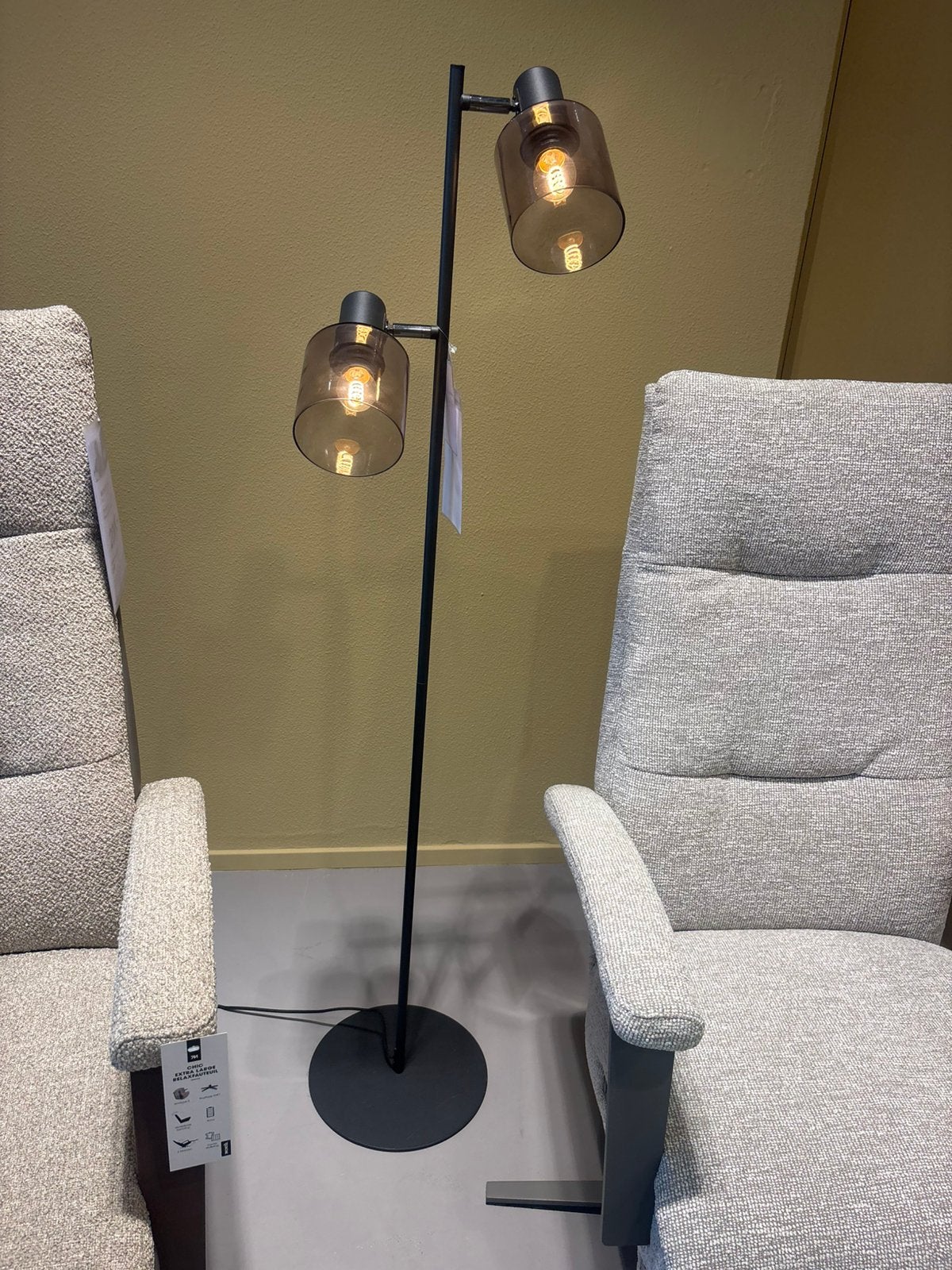 Montel vloerlamp faro EXTRA AFPRIJZING, Huis en Inrichting, Lampen | Vloerlampen, Ophalen, Zo goed als nieuw, Glas, 150 tot 200 cm