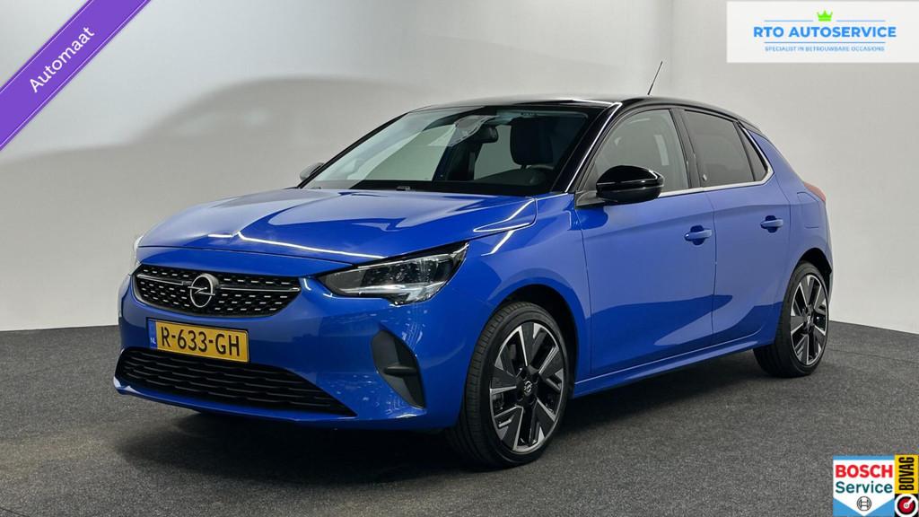 Opel Corsa-e Elegance 50 kWh 3 FASE SOH 90% CARPLAY LM CRUIS, Auto's, 136 pk, Gebruikt, Zwart, Blauw