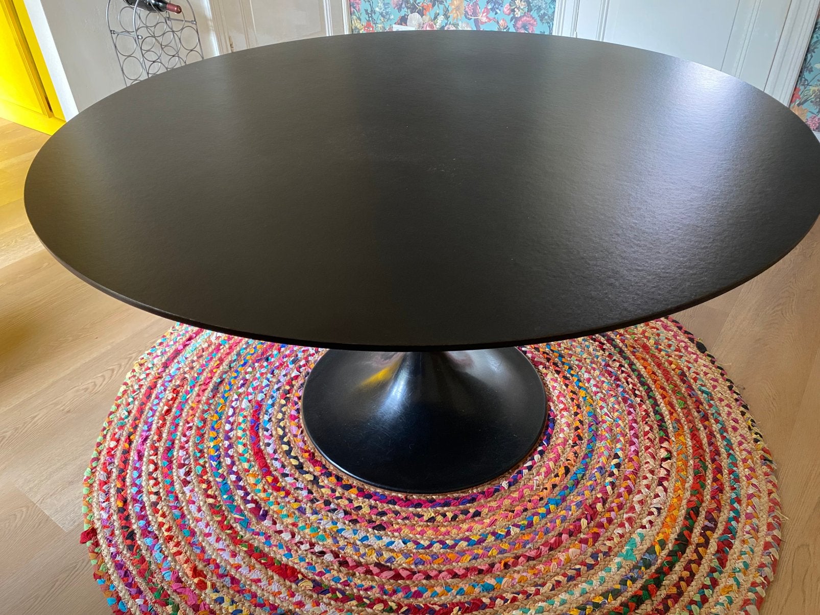 Ronde tulip tafel zwart 1.30, Ophalen, Overige materialen, Rond, Zo goed als nieuw