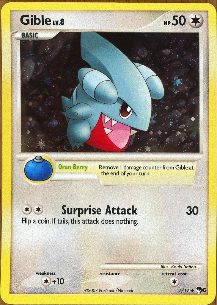 pokemon promo pop series 6 gible holo 7/17, Ophalen of Verzenden, Zo goed als nieuw, Losse kaart, Foil