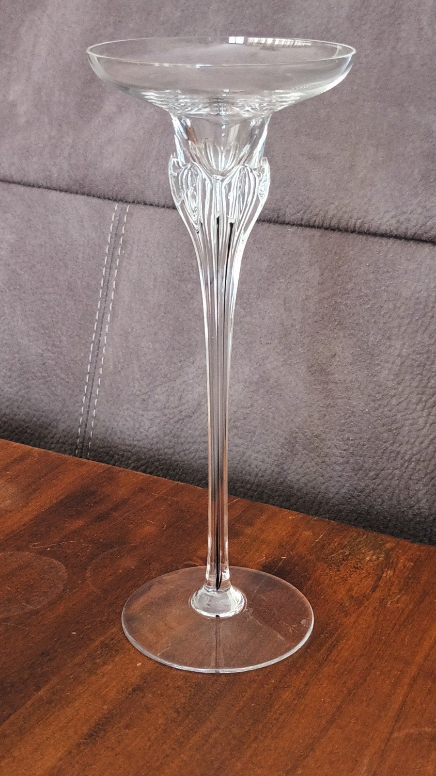 Elegante kristallen kandelaar - 20 cm hoog, Ophalen of Verzenden