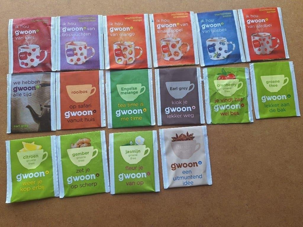 Theezakjes, merk: Gwoon (Hoogvliet, Spar), Ophalen of Verzenden, Theezakje(s)