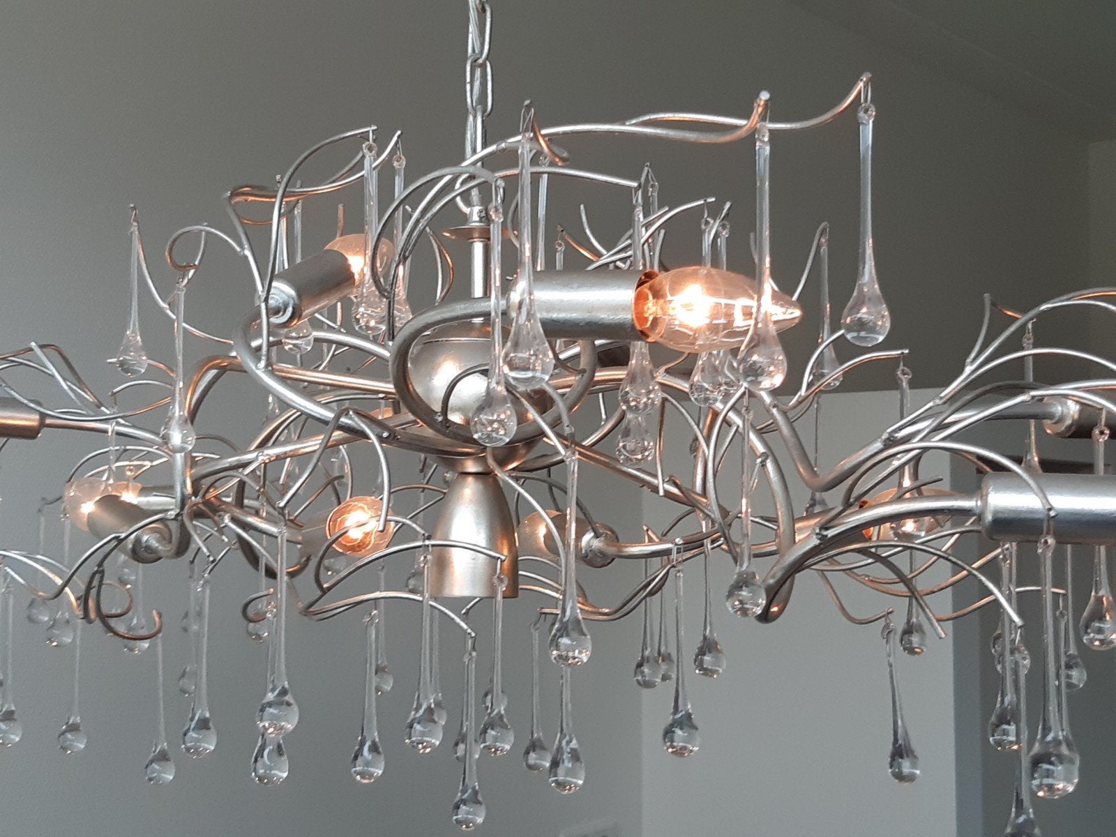 Mooie, dimbare lamp met aparte leeslamp, Ophalen, Zo goed als nieuw, Metaal