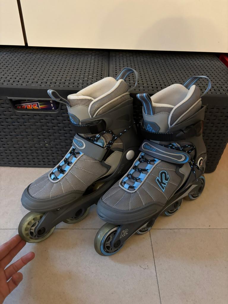 K2 Inline Skates - skeelers Exo 2.0 maat 39,5 grijs blauw!, Sport en Fitness, Skeelers, Zo goed als nieuw, Inline skates 4 wielen