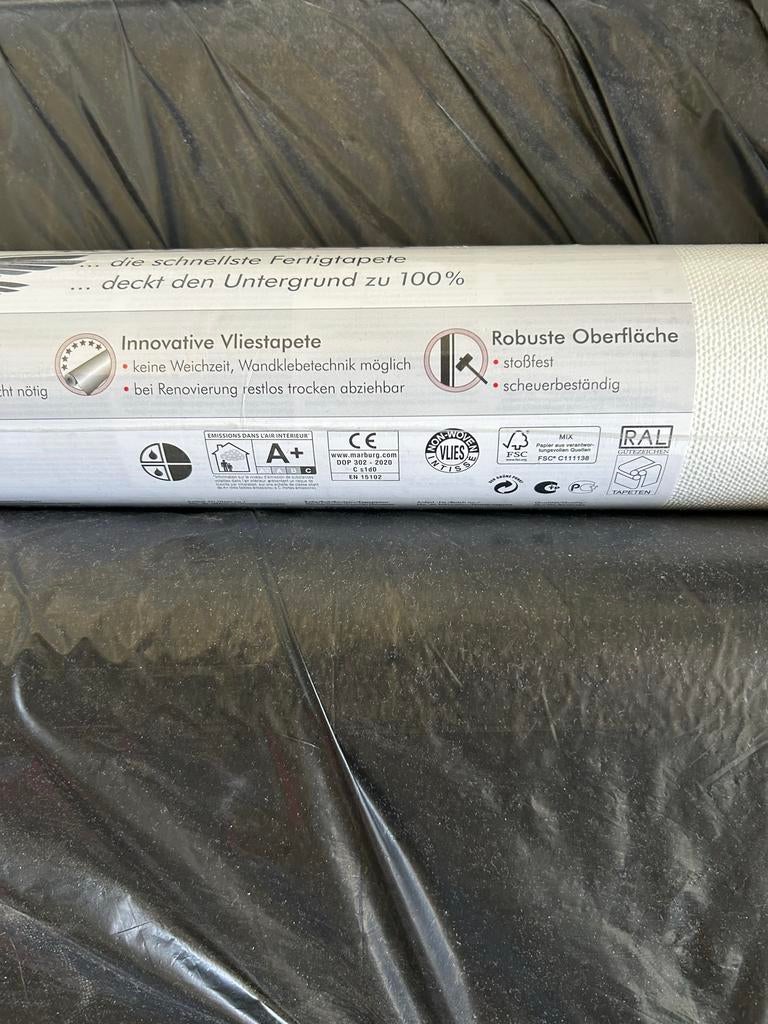 Glasvlies behang - 7 rollen, Ophalen, 25 tot 50 m², Wit