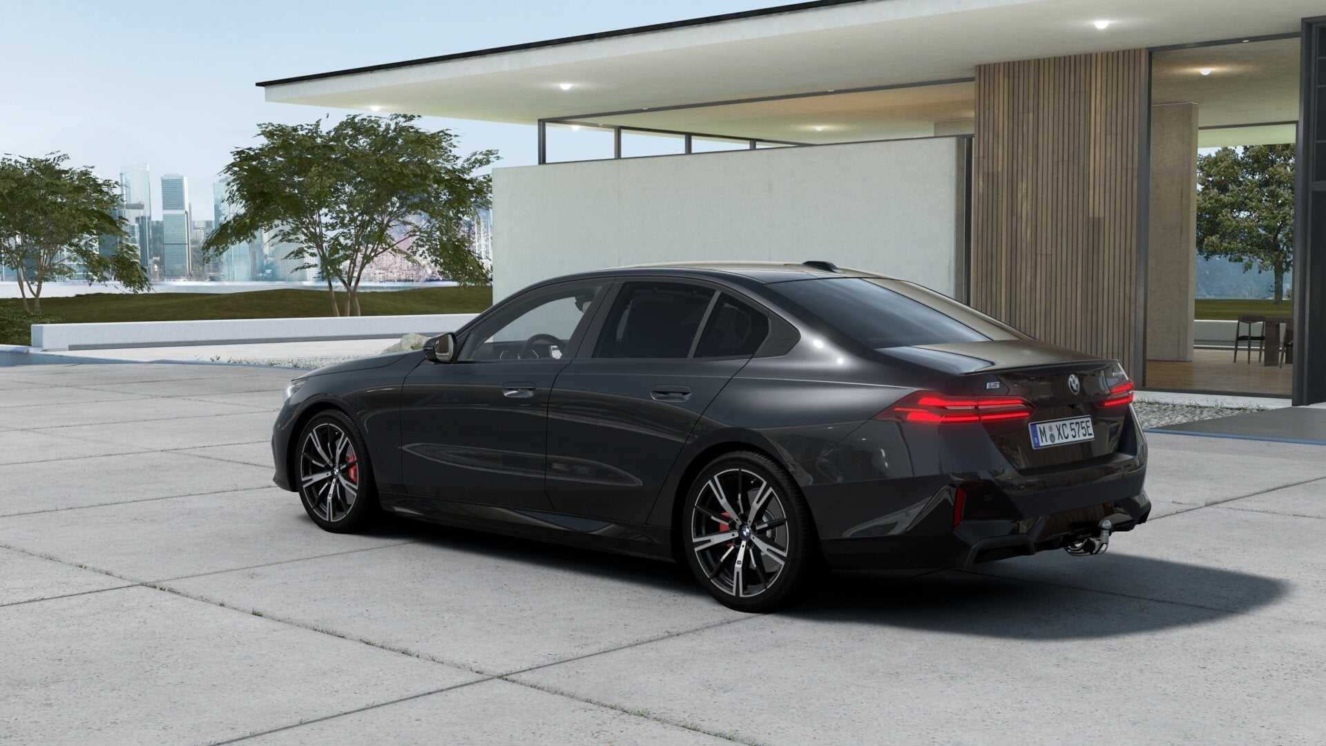 BMW i5 eDrive40 M Sport / Panoramadak / Trekhaak / Adaptieve, Auto's, Automaat, Achterwielaandrijving, Zwart, Nieuw