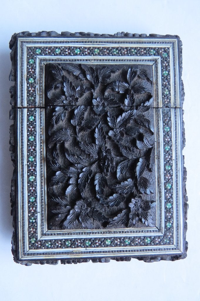 Antieke Victoriaanse Anglo-Indian visitekaart houder c.1850, Ophalen of Verzenden