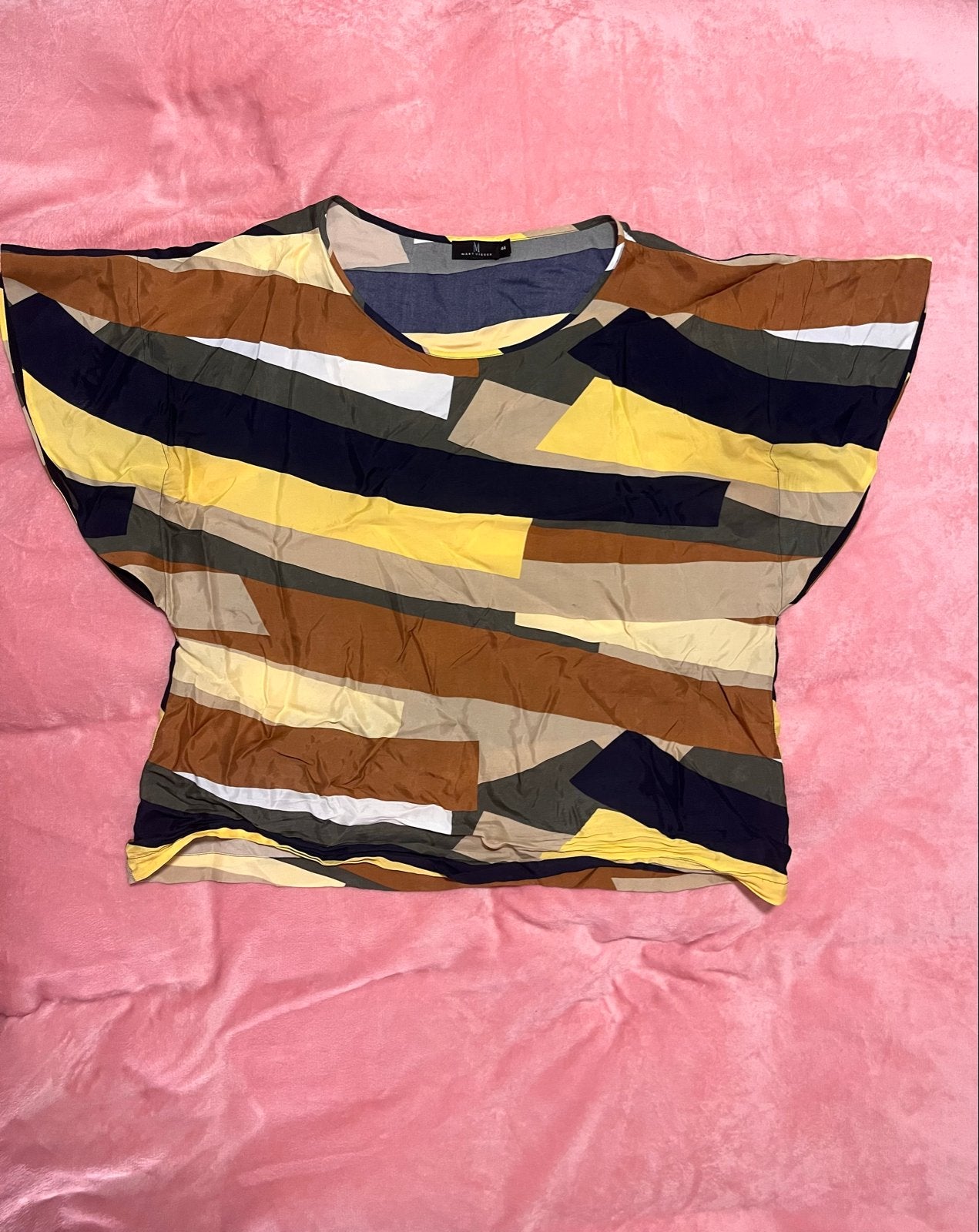 Mart Visser rok en top set, maat 44, geometrisch patroon, Geel, Maat 42/44 (L), Ophalen of Verzenden, Zo goed als nieuw