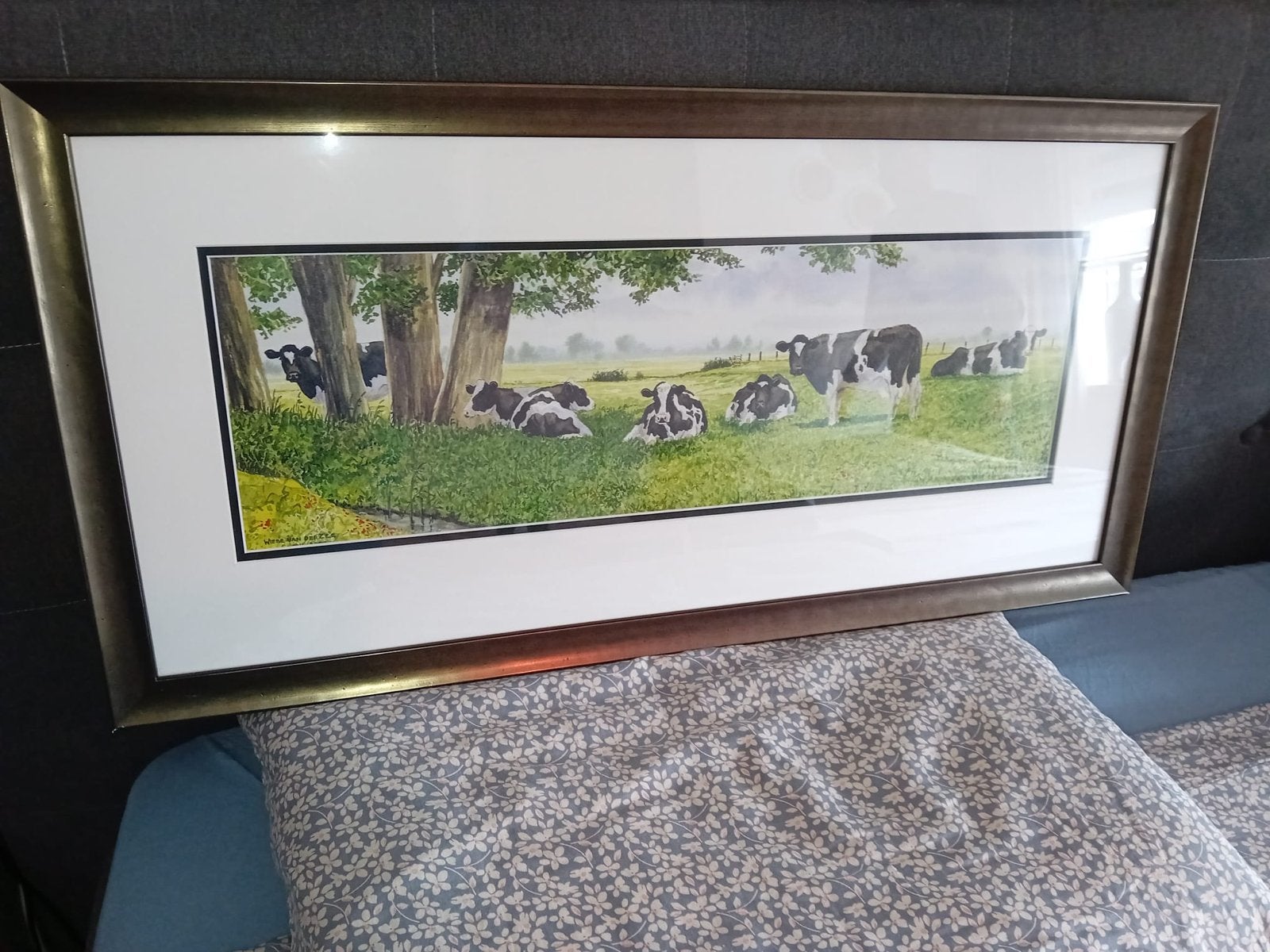 Schilderij 'Koeien in de wei' van Wiebe van der Zee, Antiek en Kunst, Ophalen, Realistisch, Dieren, Gesigneerd