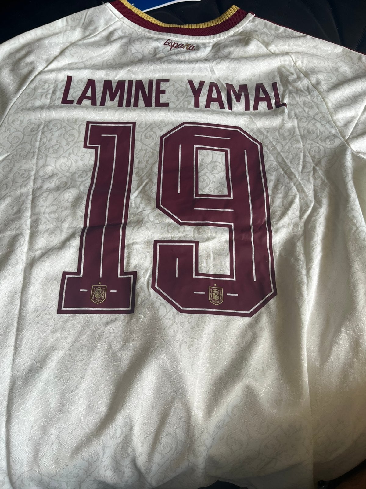Lamine Yamal speler versie shirt Spanje WK 26, Maat 52/54 (L), Wit, Ophalen of Verzenden, Zo goed als nieuw
