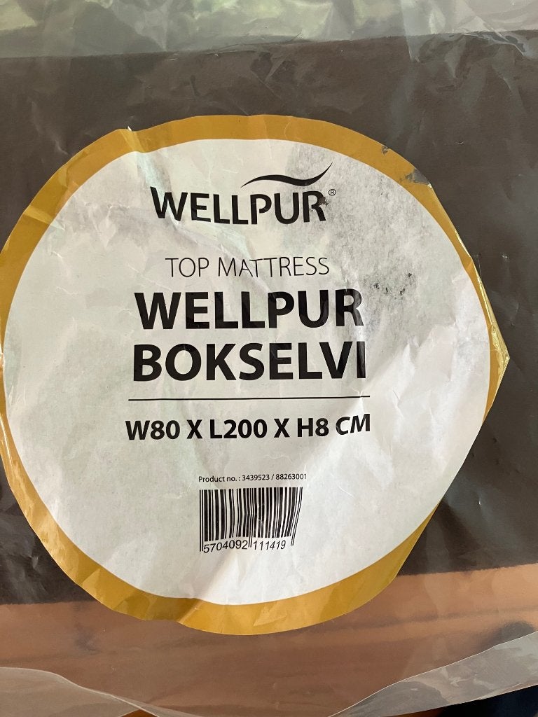 Wellpur matrastopper 200x80 8 cm dik, Ophalen, Eenpersoons, Zo goed als nieuw, 80 cm