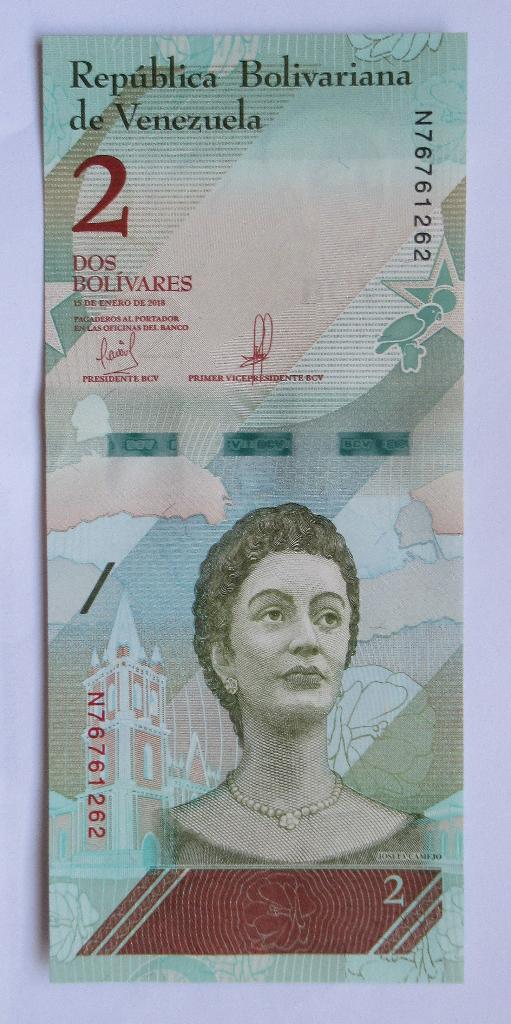 Venezuela 2 bolívares 2018, Verzenden, Zuid-Amerika