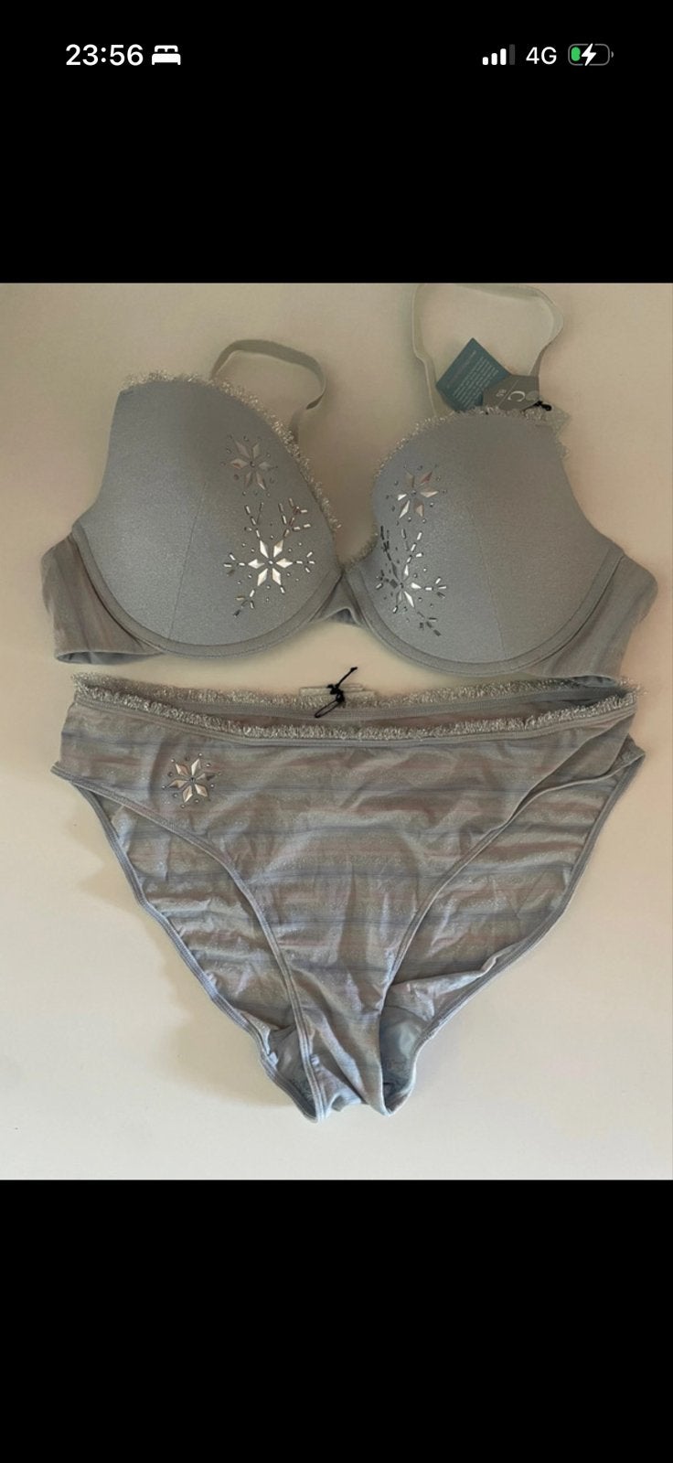 Marlies Dekkers Snowflake BH en Slip Set - Powder Blue85c/xl, Ophalen of Verzenden, Blauw, Setje