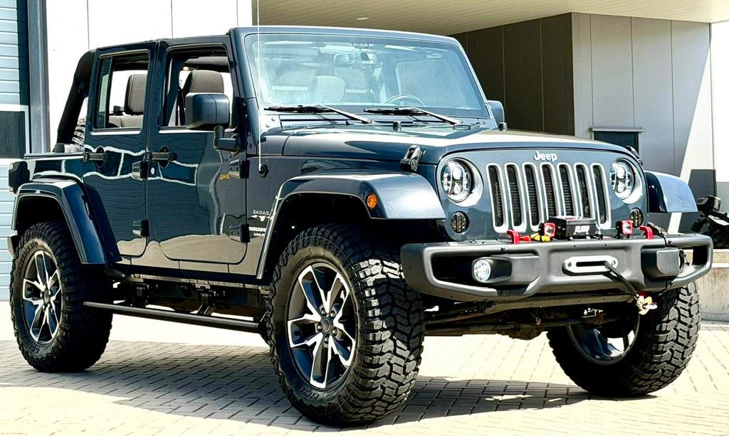 ‼️JEEP WRANGLER JK 3.6 V6 284PK SAHARA FINAL EDITION BJ2017, Auto's, Jeep, Automaat, Stof, Zwart, Bedrijf