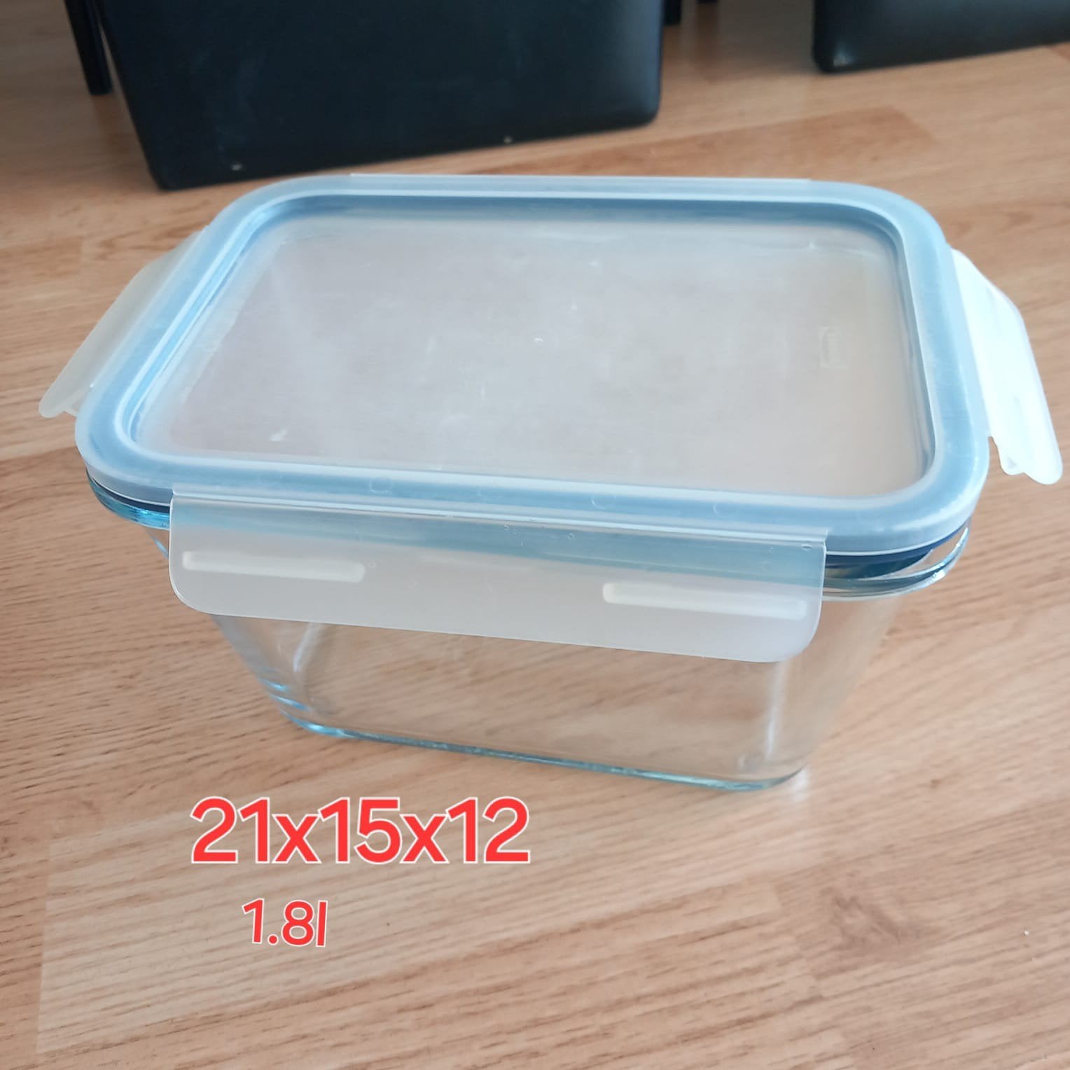 IKEA glazen voorraadpot met deksel - 1.8L, IKEA, Ophalen of Verzenden, Voorraadpot, Glas