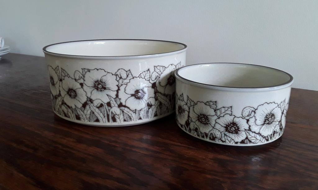 Twee vintage ovenschalen Hornsea Pottery Cornrose Lancaster, Ophalen of Verzenden, Gebruikt, Overige materialen, Minder dan 25 cm