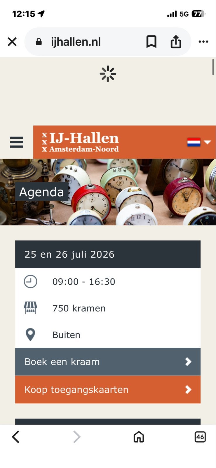 IJ-Hallen Vlooienmarkt Amsterdam 26 juli 2026, Ophalen of Verzenden