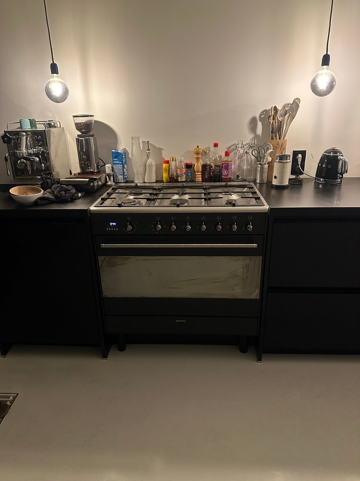 Smeg gasfornuis 90 cm met hete lucht oven 6 pits, Witgoed en Apparatuur, Fornuizen, Ophalen, Gebruikt, Hete lucht, 60 cm of meer