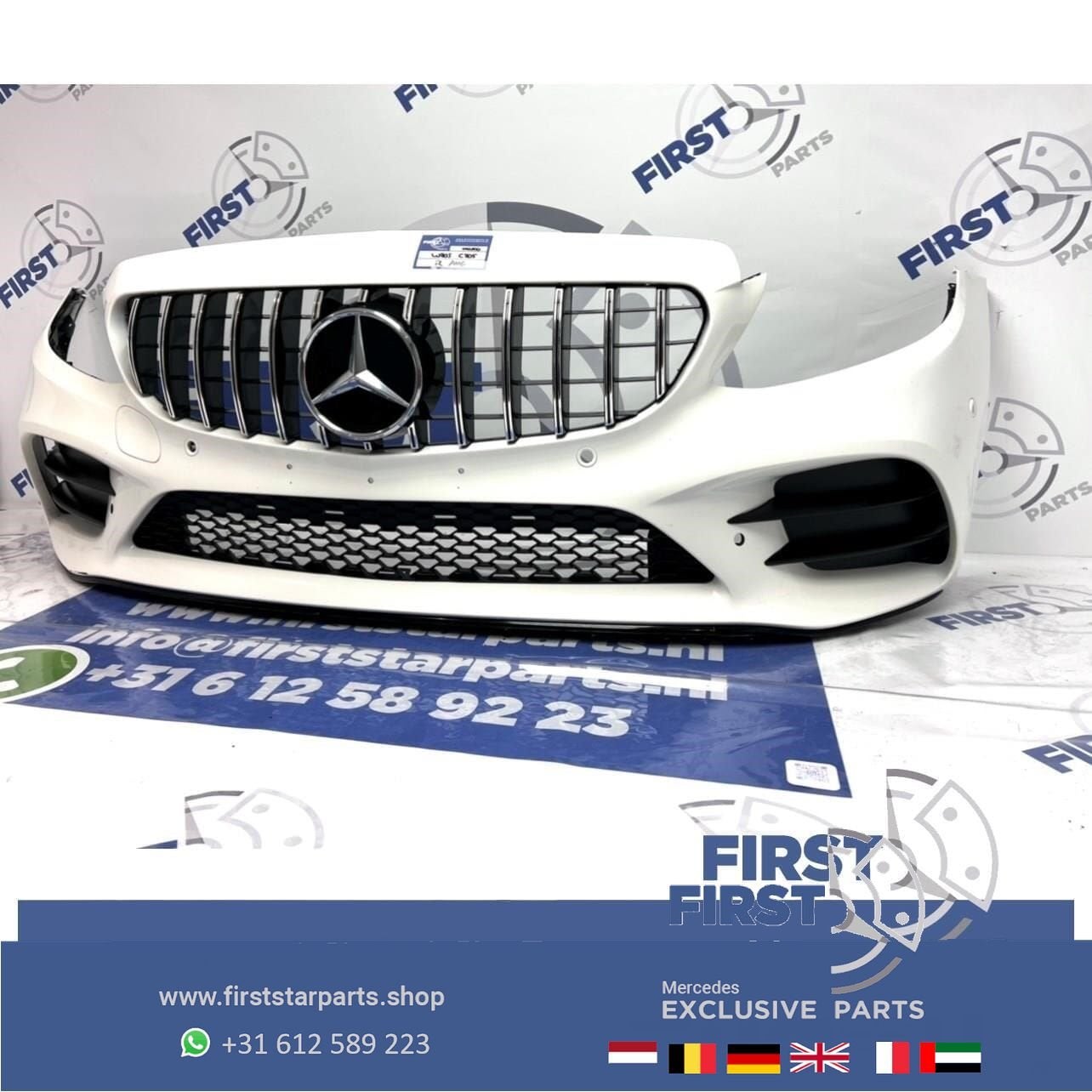 W205 FACELIFT AMG VOORBUMPER + GT GRIL 2021 Mercedes C Klass, Gebruikt, -, Voor, Ophalen of Verzenden