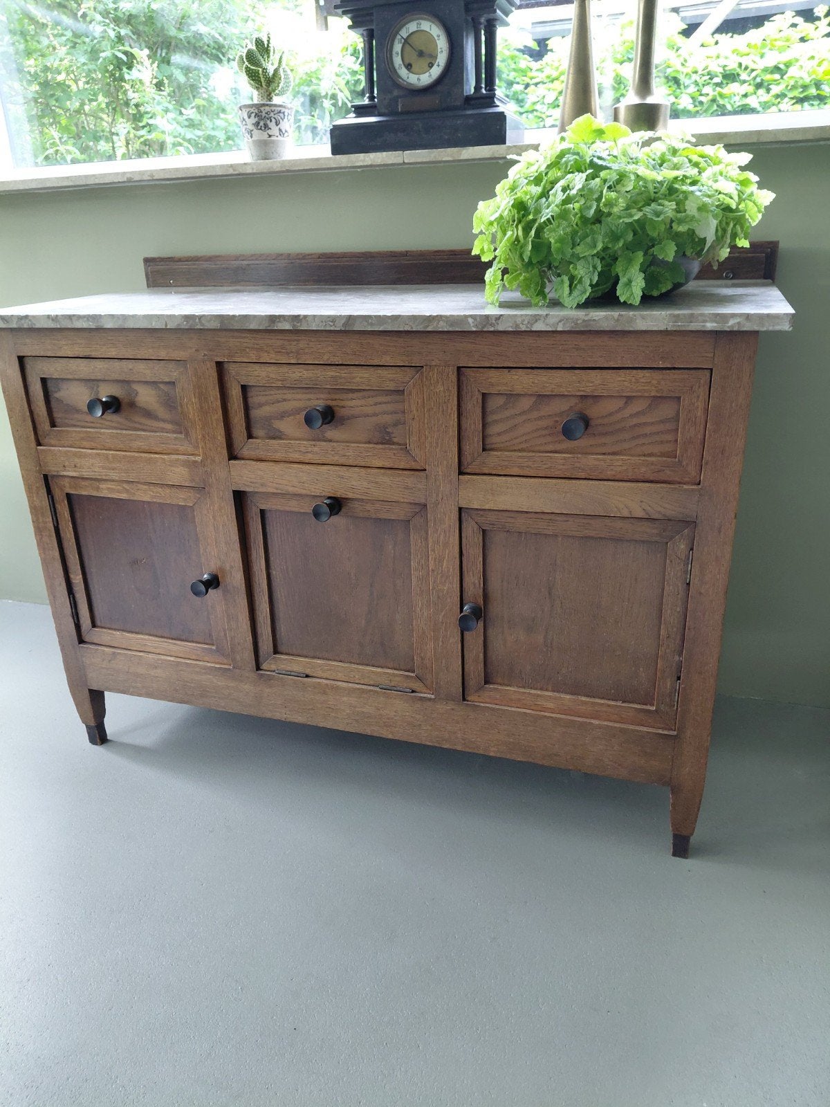 Massief eiken handgemaakt dressoir 1930, Ophalen, 50 tot 75 cm