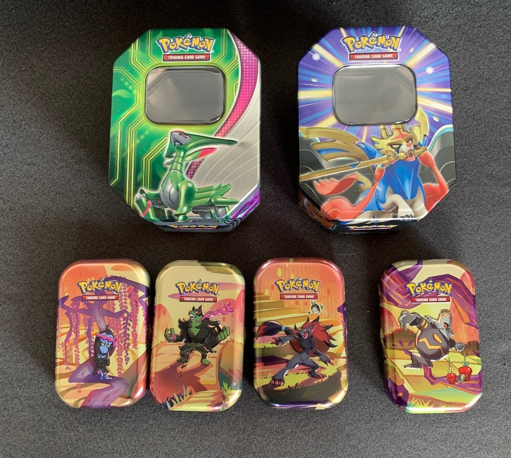 6 Pokémon tins blikjes (LEEG), Ophalen of Verzenden, Zo goed als nieuw, Overige typen