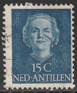 Antillen 1950 222 Juliana 15c, Gest, Postzegels en Munten, Postzegels | Nederlandse Antillen en Aruba, Ophalen of Verzenden, Gestempeld