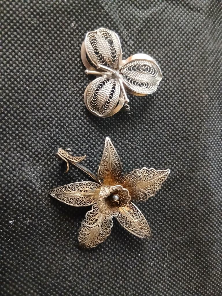 Vintage broches, Sieraden, Tassen en Uiterlijk, Antieke sieraden, Ophalen of Verzenden, Zilver, Broche