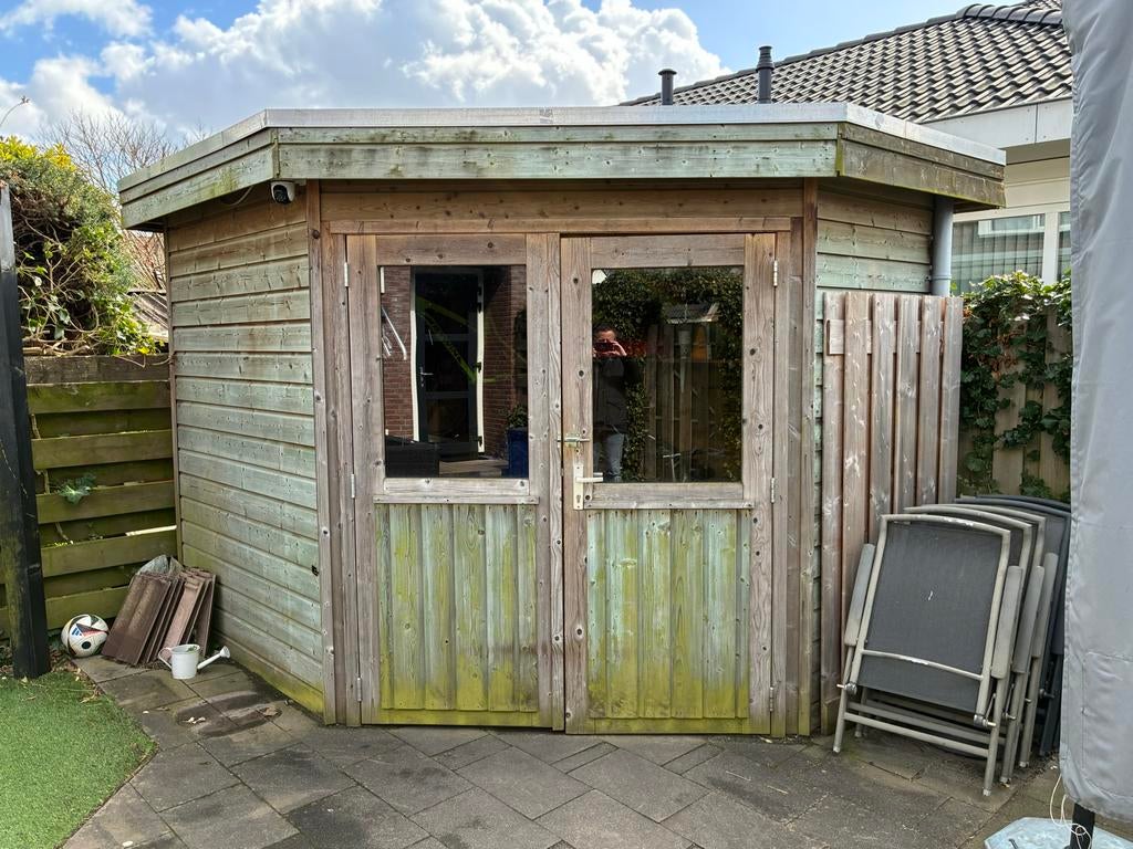 Tuinschuur 3x2,5m gratis af te halen, Ophalen, 250 tot 500 cm, Schuur, 2 ramen