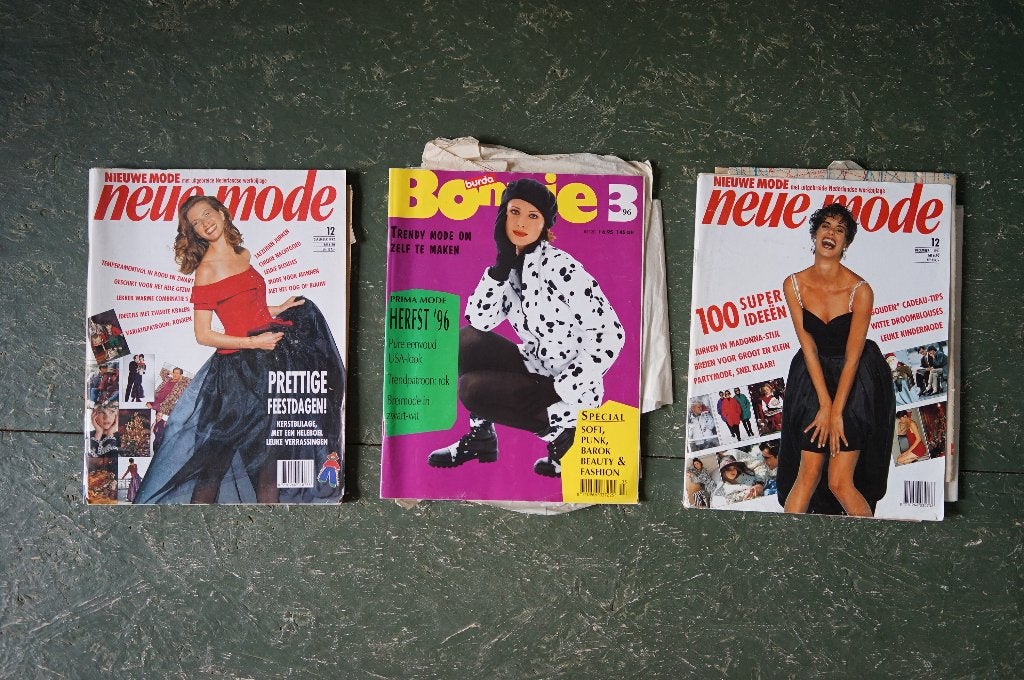 vintage '90ties neue mode 1991 1992 bonnie 1996 patroonblad, Hobby en Vrije tijd, Ophalen of Verzenden, Gebruikt, Vrouw, Burda