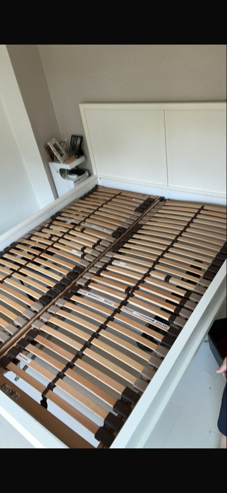 Elektrisch verstelbaar 2-persoons bed met lattenbodems, Huis en Inrichting, Slaapkamer | Bedden, Ophalen, Wit, Tweepersoons, 180 cm