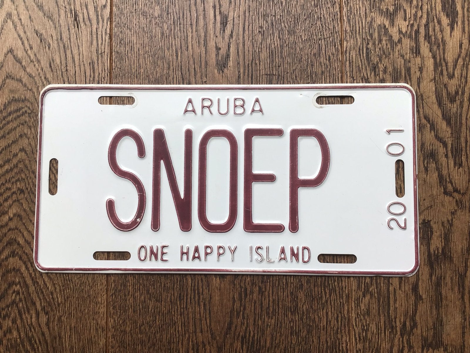 Kentekenplaat nummerplaat Aruba “SNOEP”, Ophalen of Verzenden, Gebruikt, Auto's