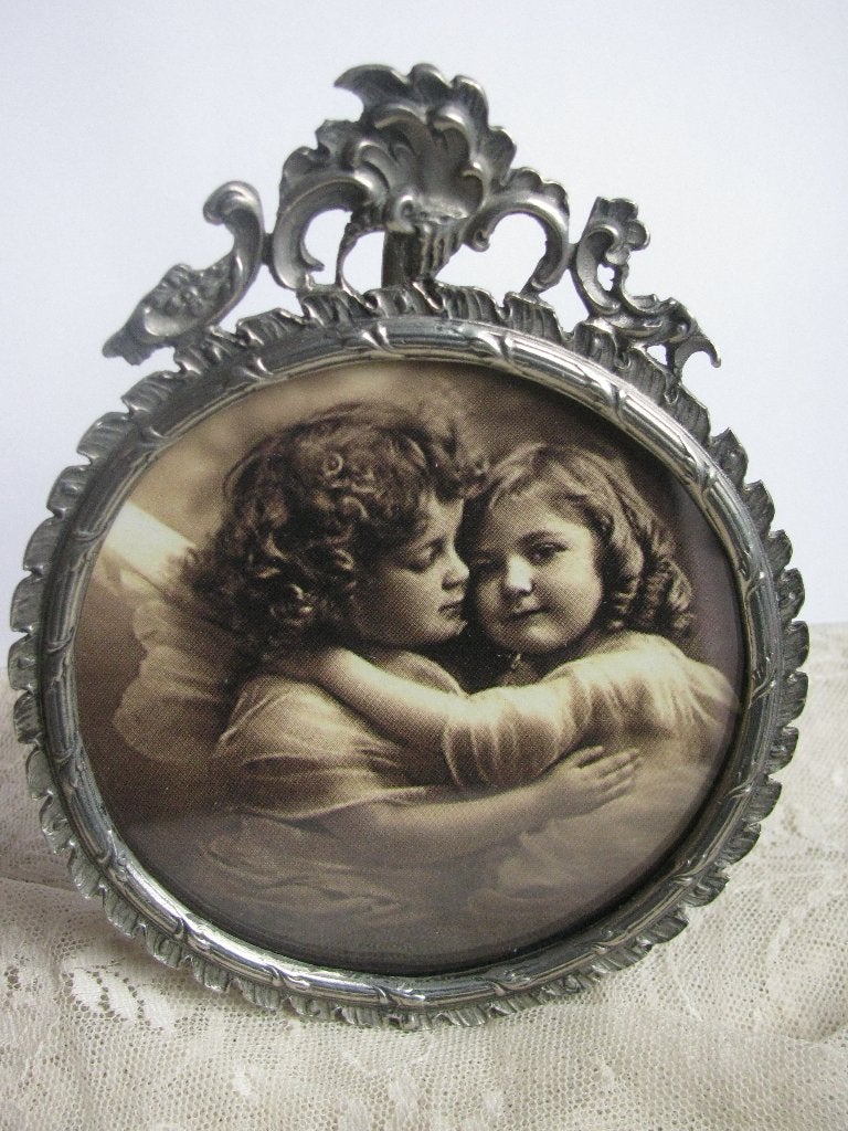 Rond American Sterling Pewter Fotolijstje / Elias 11.5 x 9.5, Verzenden