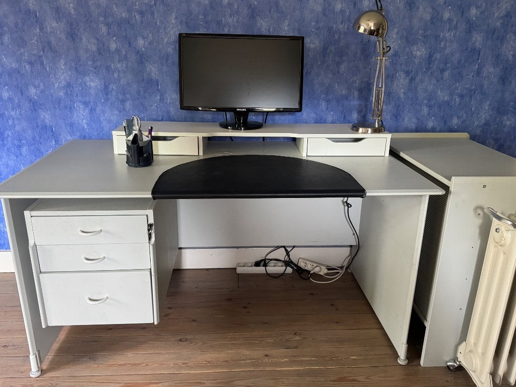Bureau-kast combinatie met rolluik en lades, Ophalen, Gebruikt, Spaanplaat of MDF, IKEA