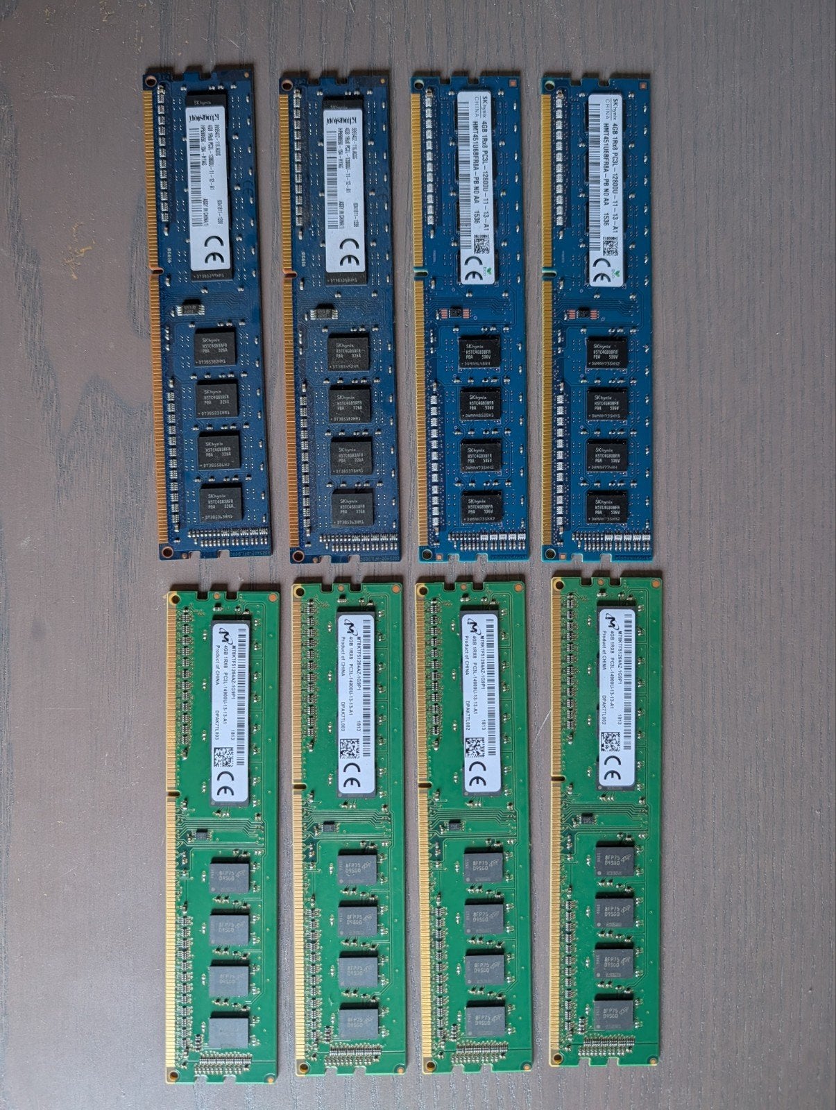 Micron & SK Hynix 4GB DDR3L RAM-modules (2 stuks), Gebruikt, Server, DDR3, Ophalen of Verzenden