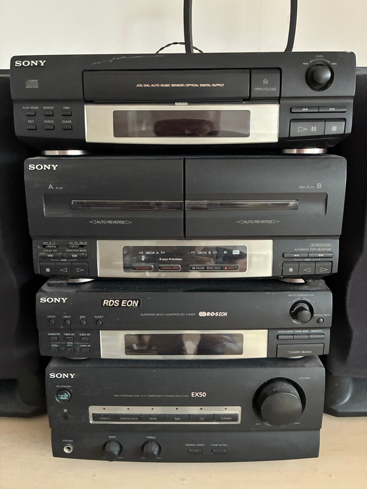 Sony Stereo Set met CD, Dubbel Cassettedeck, Tuner, Versterk, Ophalen, Gebruikt, Cassettedeck, Losse componenten