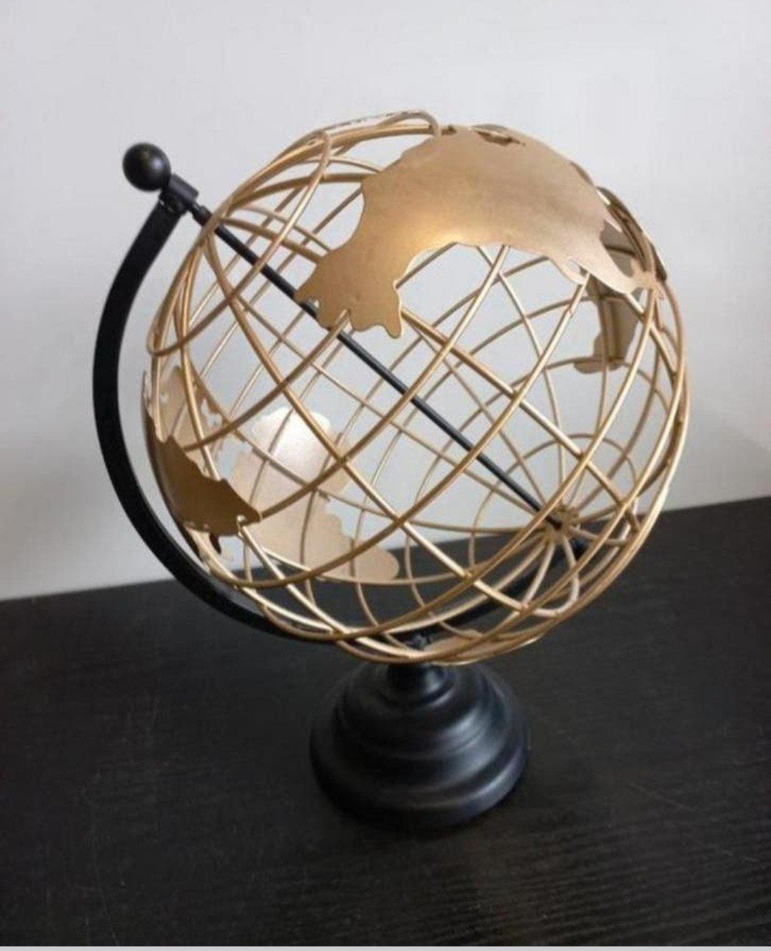 Goudkleurige Wereldbol Decoratie - Elegant & Stijlvol, Draaibaar, Overige typen, Ophalen of Verzenden, Zo goed als nieuw