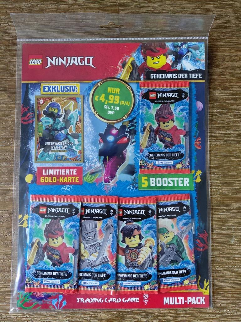Lego Ninjago Multipack - 5 Boosters + Limited Gold Card, Ophalen of Verzenden, Nieuw, Booster, Foil