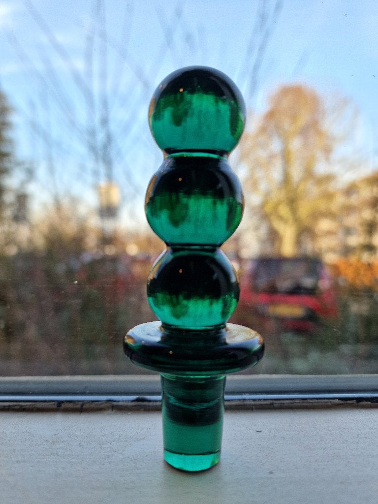 Donkergroene Glazen Flessenstop Vintage Design, Ophalen of Verzenden
