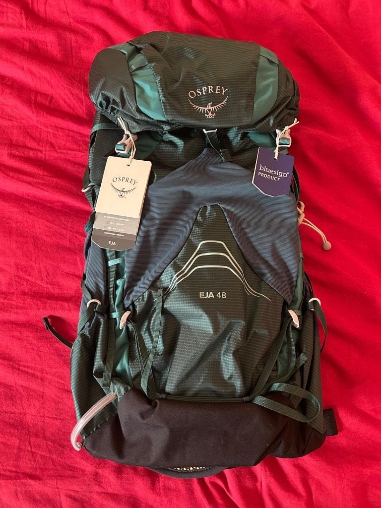 Osprey Eja 48 Deep Teal, Ophalen, 30 cm of meer, Blauw, 60 tot 80 cm