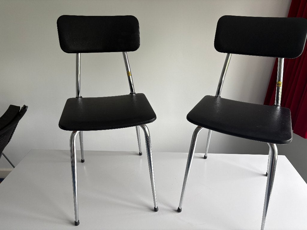 retro stoeltjes, Ophalen, Gebruikt, Zwart, Twee