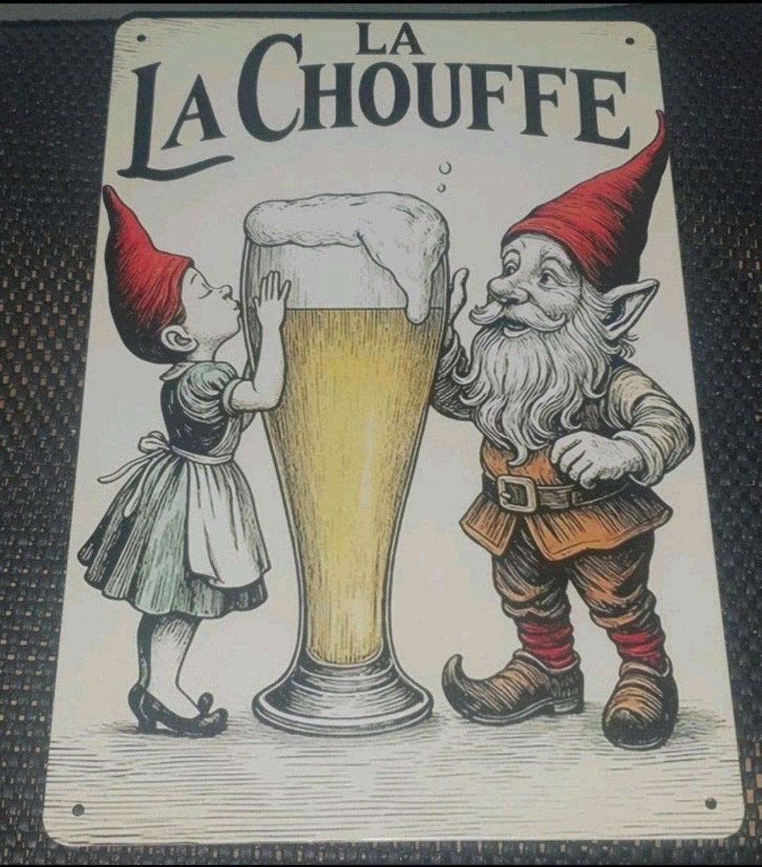 La chouffe wandbord, Verzamelen, Biermerken, Ophalen of Verzenden, Nieuw, Reclamebord, Plaat of Schild, Overige merken
