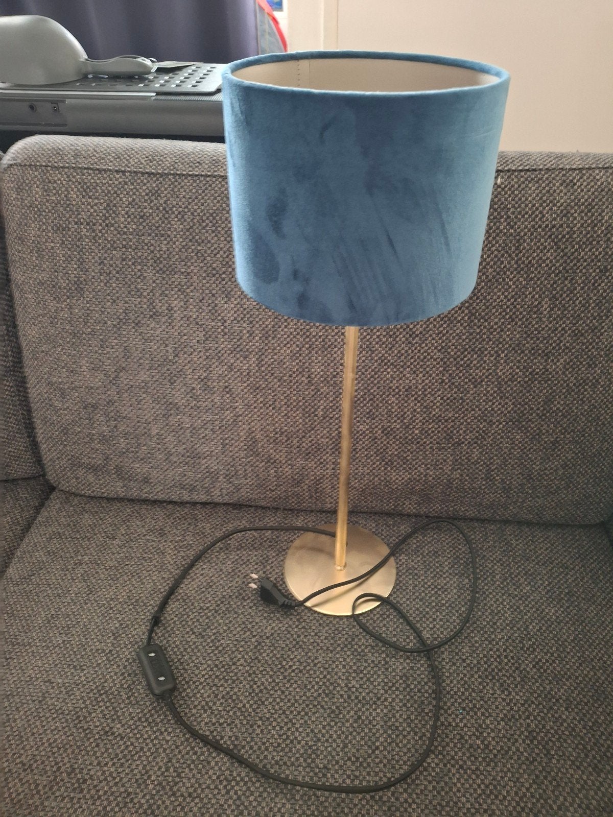 Elegante Tafellamp Goud & Donkerblauw - 56 cm Hoog, Ophalen of Verzenden