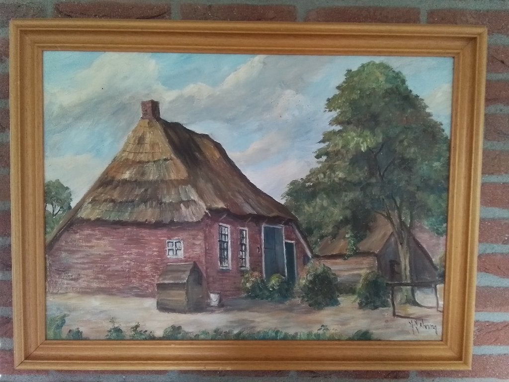 schilderij Janny Jalving, Ophalen, Doek, Gesigneerd, Olieverf