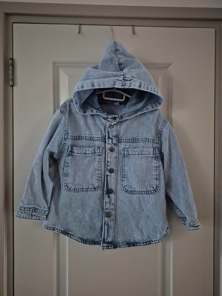 Denim jas jasje capuchon valt ruim blauw spijkerjas 98 104, Kinderen en Baby's, Kinderkleding | Maat 104, Ophalen of Verzenden