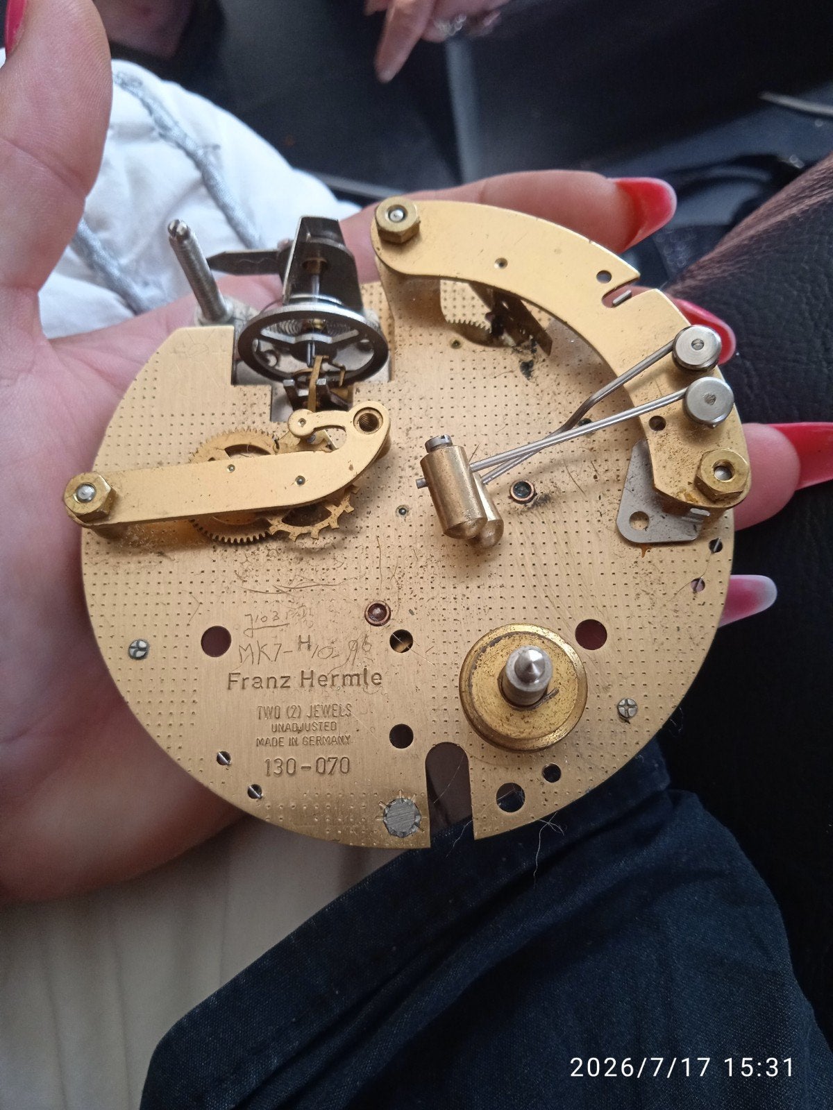 Franz Hermle Klokmechanisme MK7-H 130-070, Antiek en Kunst, Antiek | Klokken, Ophalen of Verzenden