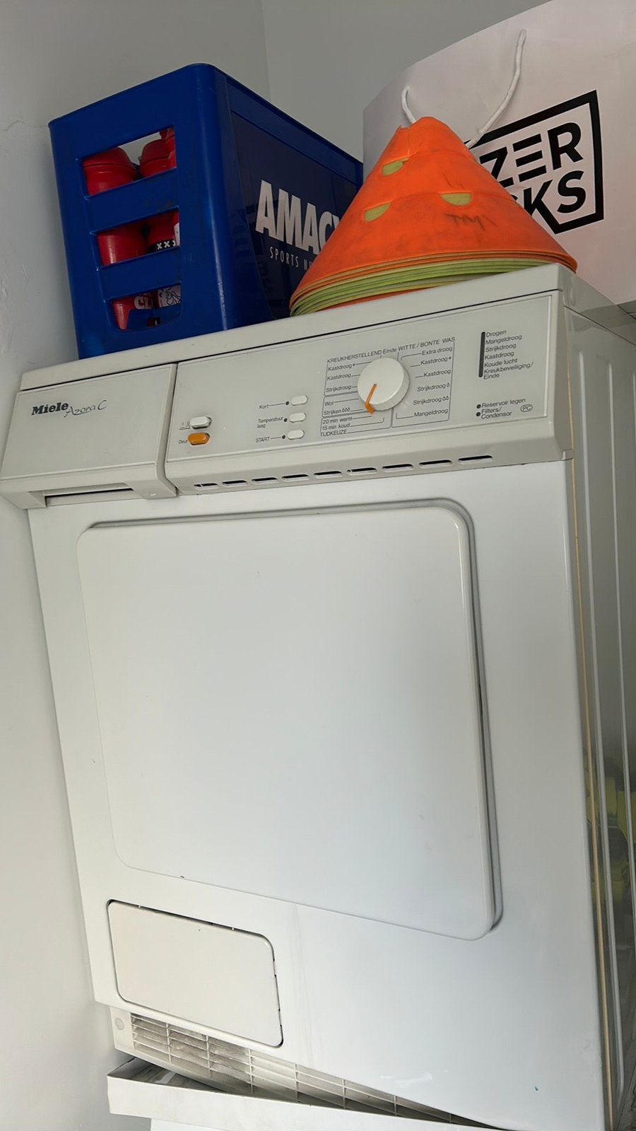 Wasdroger Miele Azora C, Ophalen, Zo goed als nieuw, Luchtafvoer, 85 tot 90 cm